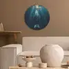 Walvis - Water - Zonnestralen - Blauw Akoestische PET Vilt - Rond klein -sfeer1
