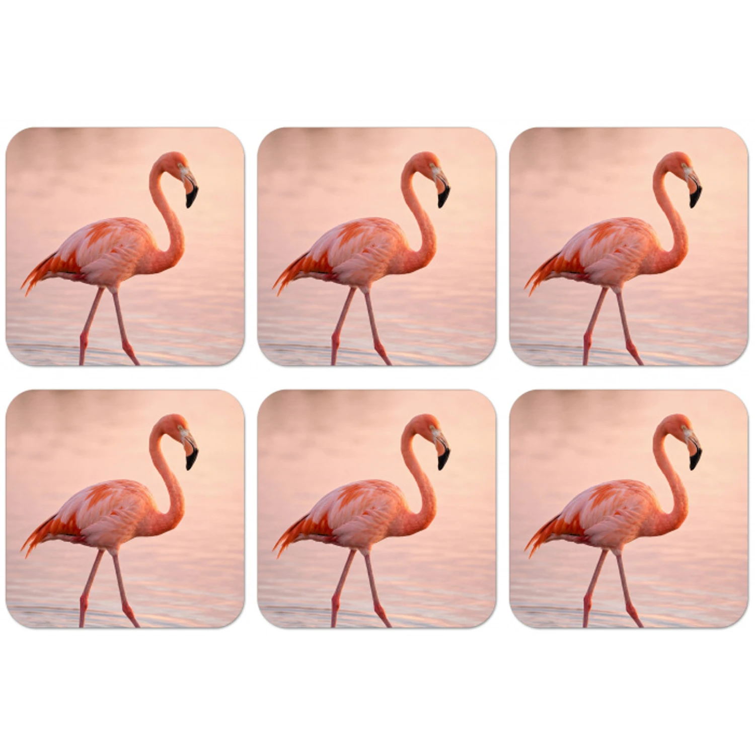 Flamingo - Water - Roze onderzetter kurk middel -zkaufland3dotto