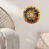 Mozaïek - Zon - Geel - Cirkel Wandcirkel behangsticker klein -sfeer4