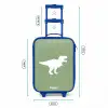 Groen met T-rex dino Kinderkoffer - Blauw klein -productfoto_formaten