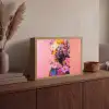 Kleurrijk - Bloemen - Vrouw - Zon Light Box met batterij (Wandlamp) middel -sfeer2