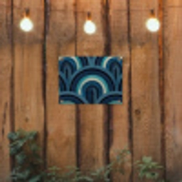 Bogen - Geometrisch - Patroon - Blauw - Retro tuinposter los doek klein 239 -sfeer1