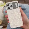 Bloemenprint - Grijs - Crème Telefoonhoesje iPhone 17 Pro Max klein 879 -sfeer2