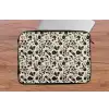 Bloemen - Dessin - Zwart laptophoes neopreen klein 279 -tafel