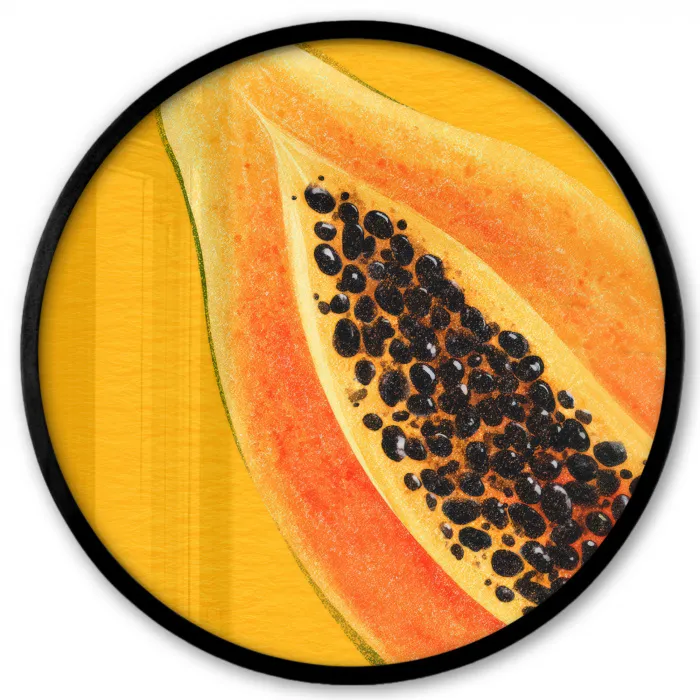 Papaja - Oranje - Topisch Fotolijst rond zonder passe partout klein -3d