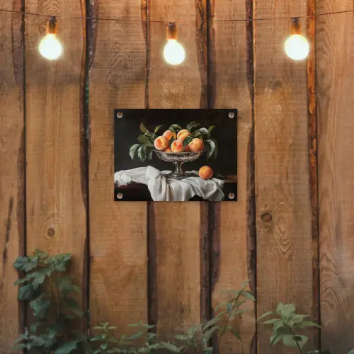 Stilleven - Perziken - Vintage tuinposter los doek klein -sfeer1