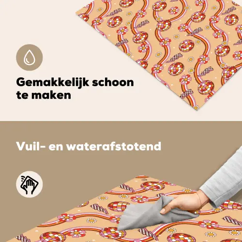Disco - Patroon - Lijnen Inductie beschemer met haakjes klein 777 -ky-schoon-nl