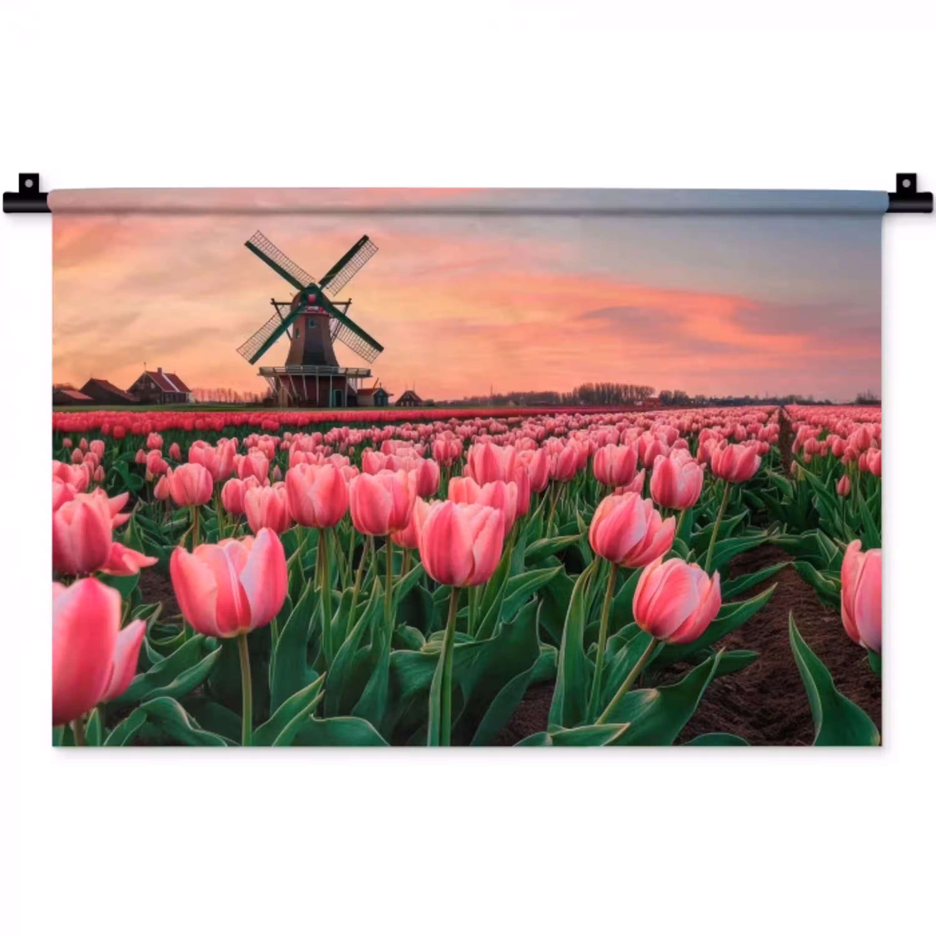 Tulpen - Molen - Nederland Wandkleed katoen klein -zz3d