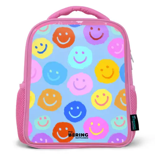 Vrolijk patroon van smileys Kinderrugzak - Roze middel -3d