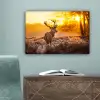 Hert - Dieren - Zonsondergang - Winter - Heide - Natuur canvas 2cm klein -sfeer4