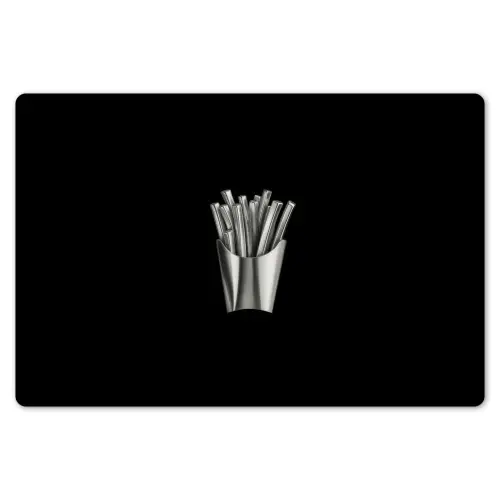 Frietjes - Futuristisch - Zilver Placemat vinyl groot -zzsfeer1_Kitchenyeah-website