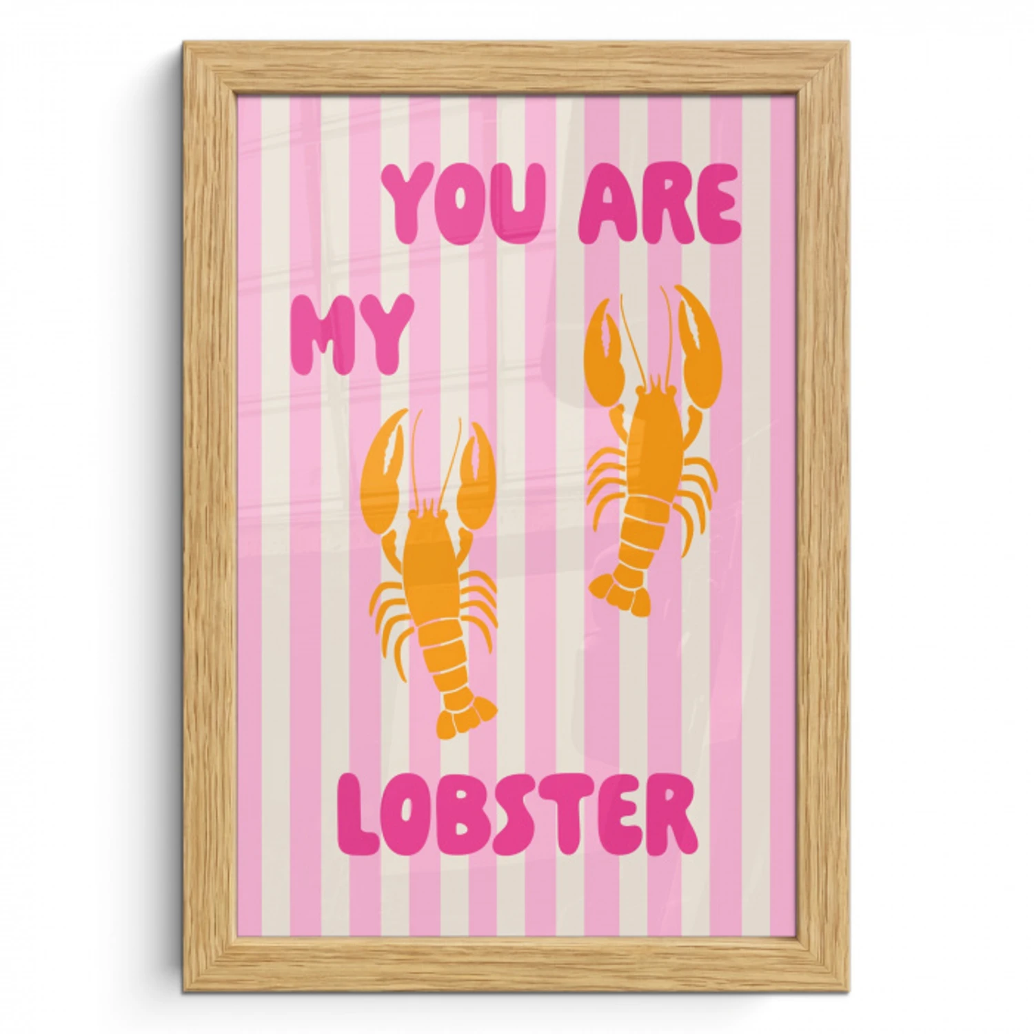 Lobster - Love - Valentijn fotolijst eiken zonder passe partout klein -3d