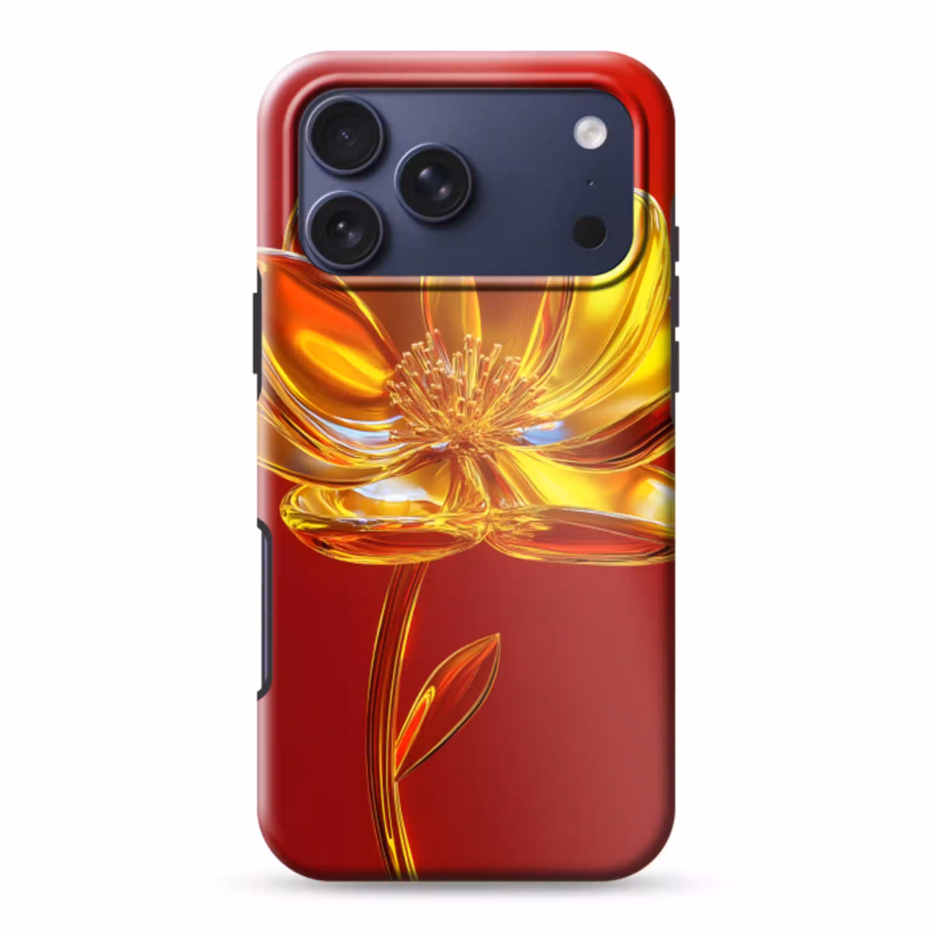 Bloem - Goud - Glazen Toughcase MagSafe Apple iPhone 17 Pro Max klein -3d