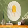 Oranje - Stokje - Waterijsje Wandcirkel Ovaal Glas middel -sfeer2