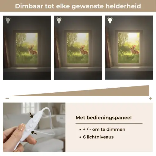 Konijn - Zonlicht - Bos Light Box met kabel (Tafellamp) klein -USP_dimbaarNL