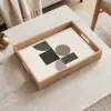 Aardetinten - Abstracte compositie - Eenvoudige vormen Dienblad Rechthoek middel -sfeer1