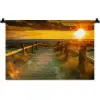 Zon - Strand - Duin - Horizon - Gras - Pad - Oranje Wandkleed katoen klein -zz3d