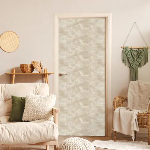 Lichtbeige - Marmer - Aders deurposter klein 289 -sfeer2