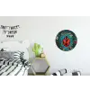 Bloemen - Lieveheersbeestje - Hartje - Rood Wandcirkel aluminium klein -kinderkamer