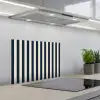 Verticale strepen - Blauw - Crème keuken achterwand spatscherm klein 900 -3d_schuin