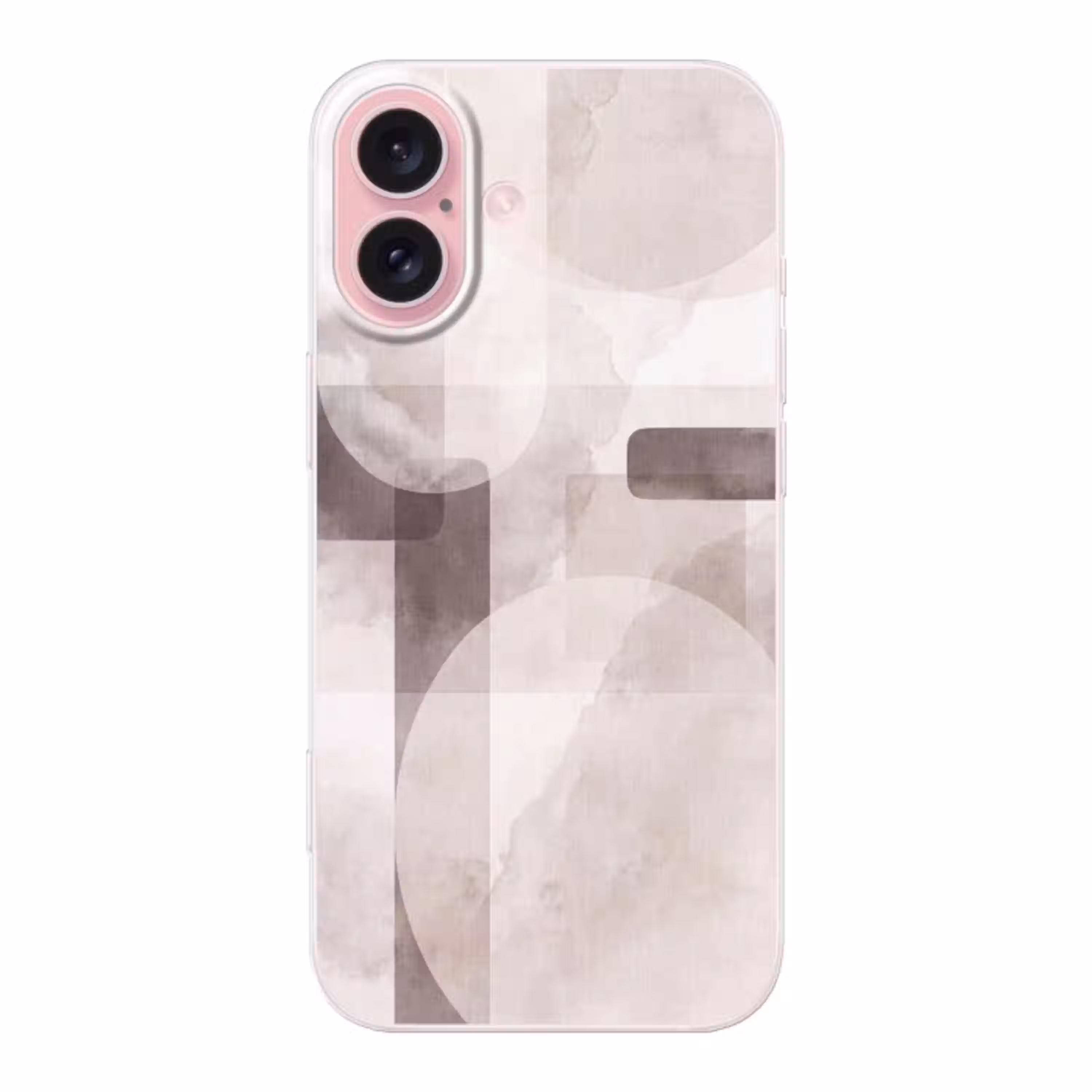 Abstracte vormen - Beige Apple iPhone 16 klein -3d