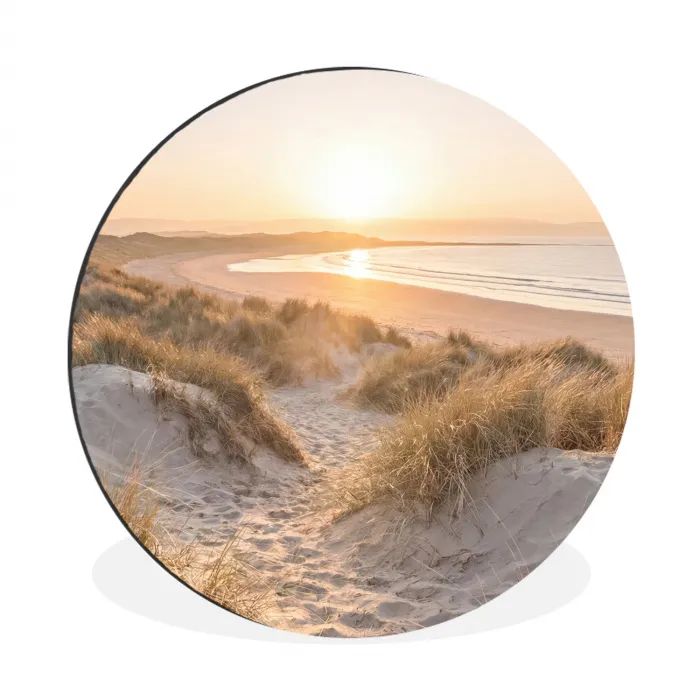 Duinen - Strand - Zee Wandcirkel aluminium klein -3d