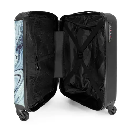 Marmer - IJzige Marmergolven NBS - Handbagage koffer - Kinderen Unisex middel -binnenkant