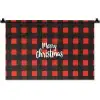 Geruit - Rood - Tekst - Christmas Wandkleed katoen klein -zz3d