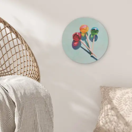 Lollys - Schaduw - Drie - Blauw Akoestische PET Vilt - Rond klein -sfeer4