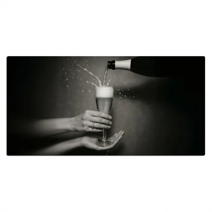 Champagnefles - Glas - Minimalistisch - Spetters Muismat XXL klein -3d_leeg