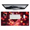 Rood - Wijn - Hartjes Muismat XXL klein -3d