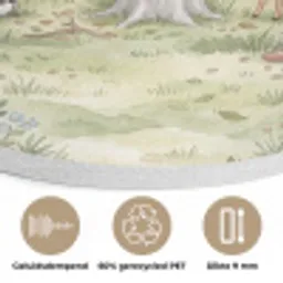 Bos - Dieren - Groen Akoestische PET Vilt - Rond klein -closeup_NL