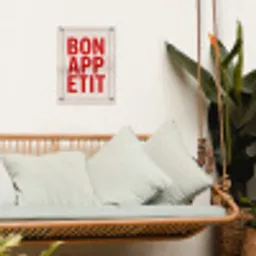 Blokletters - Rood - Kartelrand tuinposter los doek klein -sfeer7