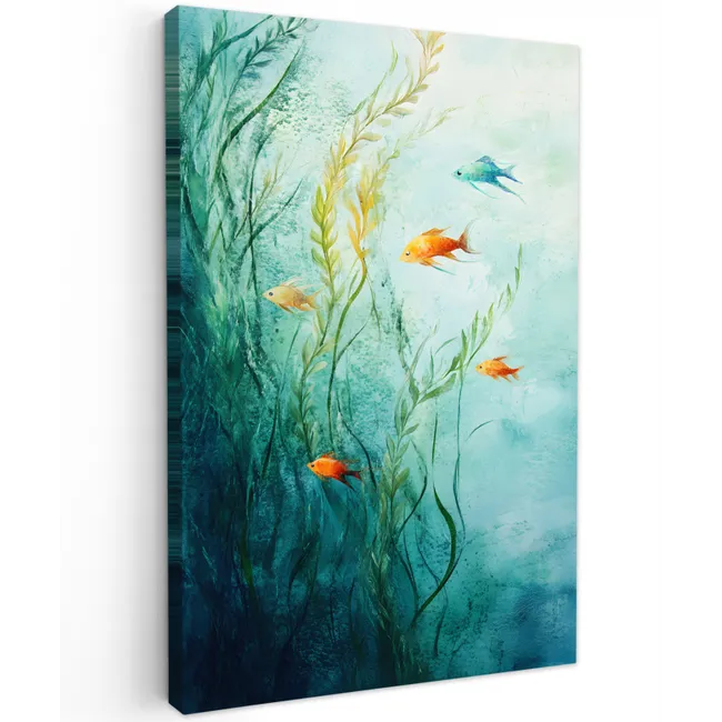 Waterplanten - Vissen - Kleurrijk - Water canvas 2cm klein -z3d