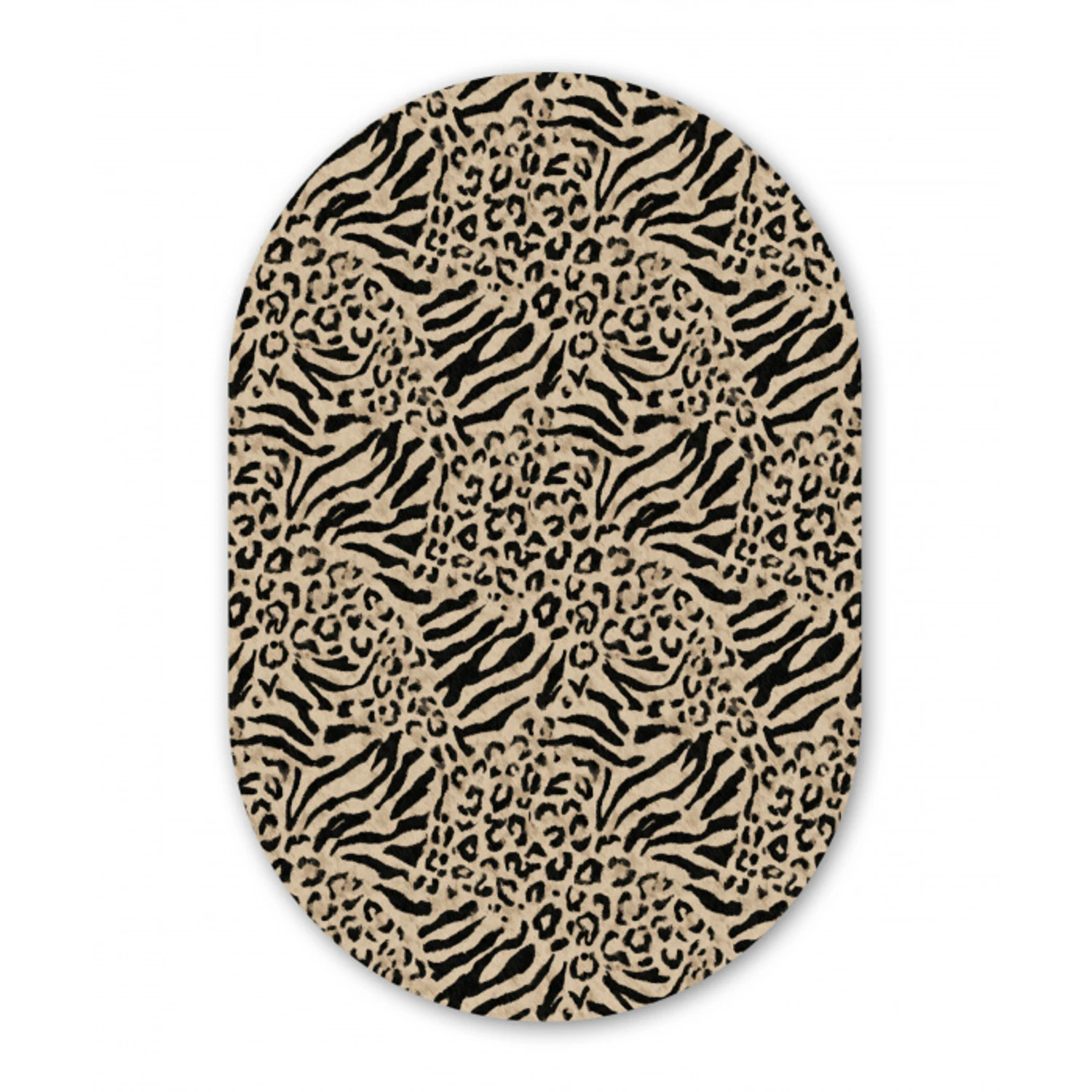 Giraf - Zebra - Motief - Bruin Wandcirkel Ovaal Aluminium middel 839 -3d