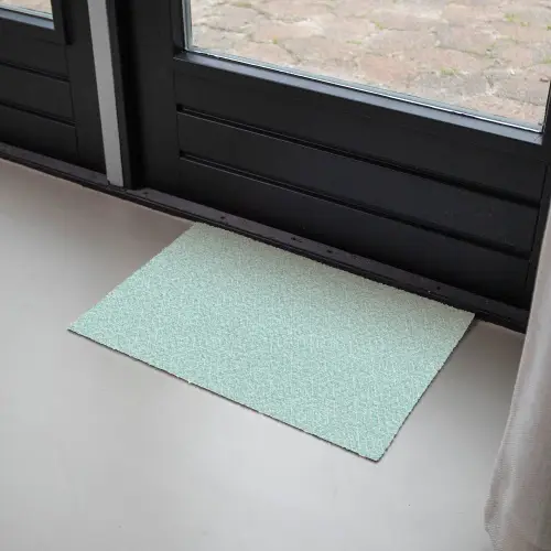 Turquoise - Patroon - Lijnen Deurmat klein 898 -sfeer2