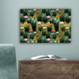 Katten - Bloemen - Kleurrijk canvas 2cm klein 34 -sfeer4