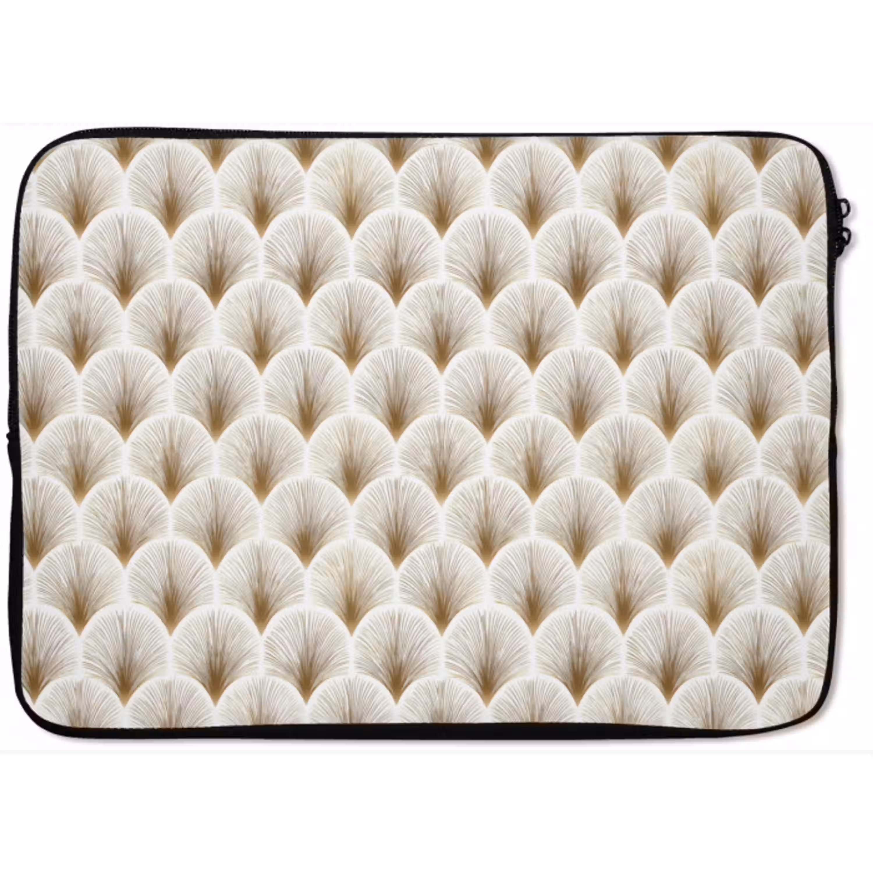 Waaiers - Art Deco - Elegant - Goud - Wit laptophoes neopreen klein 279 -zkaufland3dotto