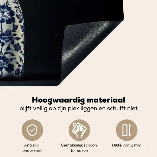 Champagne - Bloemen - Goud - Chique Inductie beschemer met haakjes klein -ky-onderkant-nl
