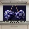 Porselein- Kersen - Delfts - Blauw keuken achterwand spatscherm klein -3d_website