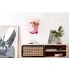 Cowboylaarzen - Roze - Boeket - Bloemen Wandcirkel aluminium klein -kantoor