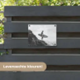 Surfer - Rots - Oceaan - Golven tuinposter los doek klein -sfeer3