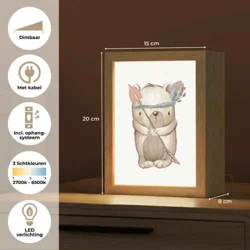 Beer - Dier - Bosdieren Light Box met kabel klein -USP_NL