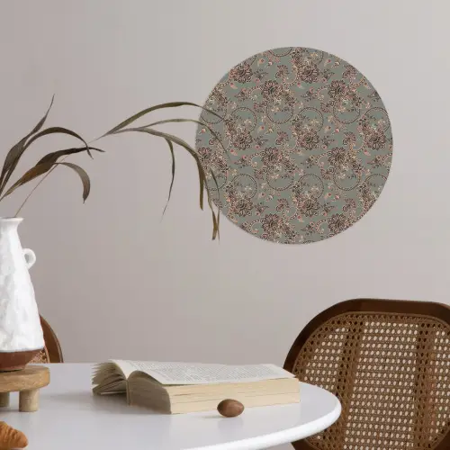 Donker - Bloemen - Sierlijk Wandcirkel behangsticker klein 186 -sfeer3
