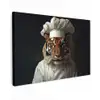 Tijger - Kokskleding - Bruin Tuinposter op houten frame 2 cm dik klein -3d