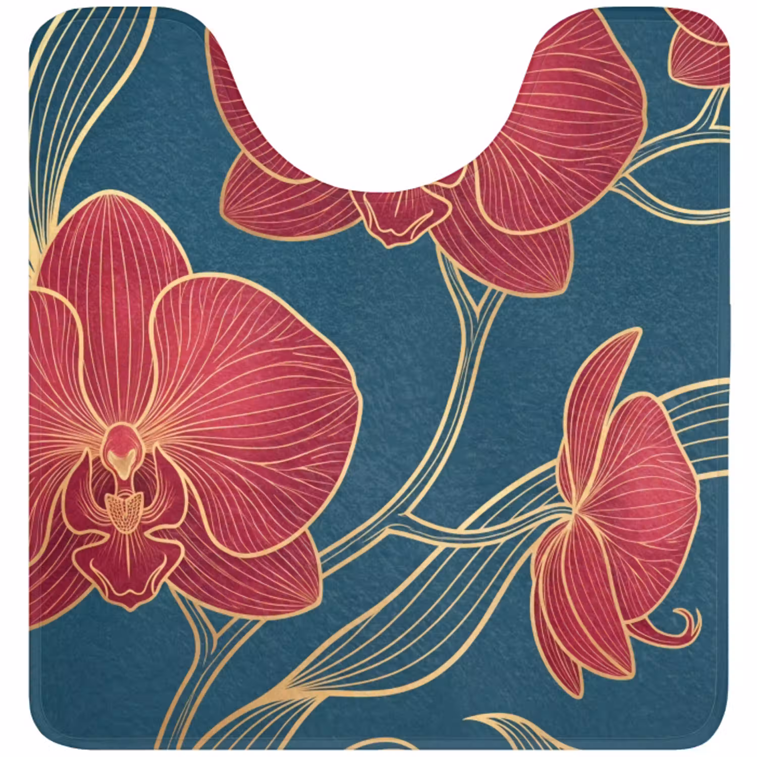 Bloemen - Rood - Goud WCmat U-uitsnede middel -3d