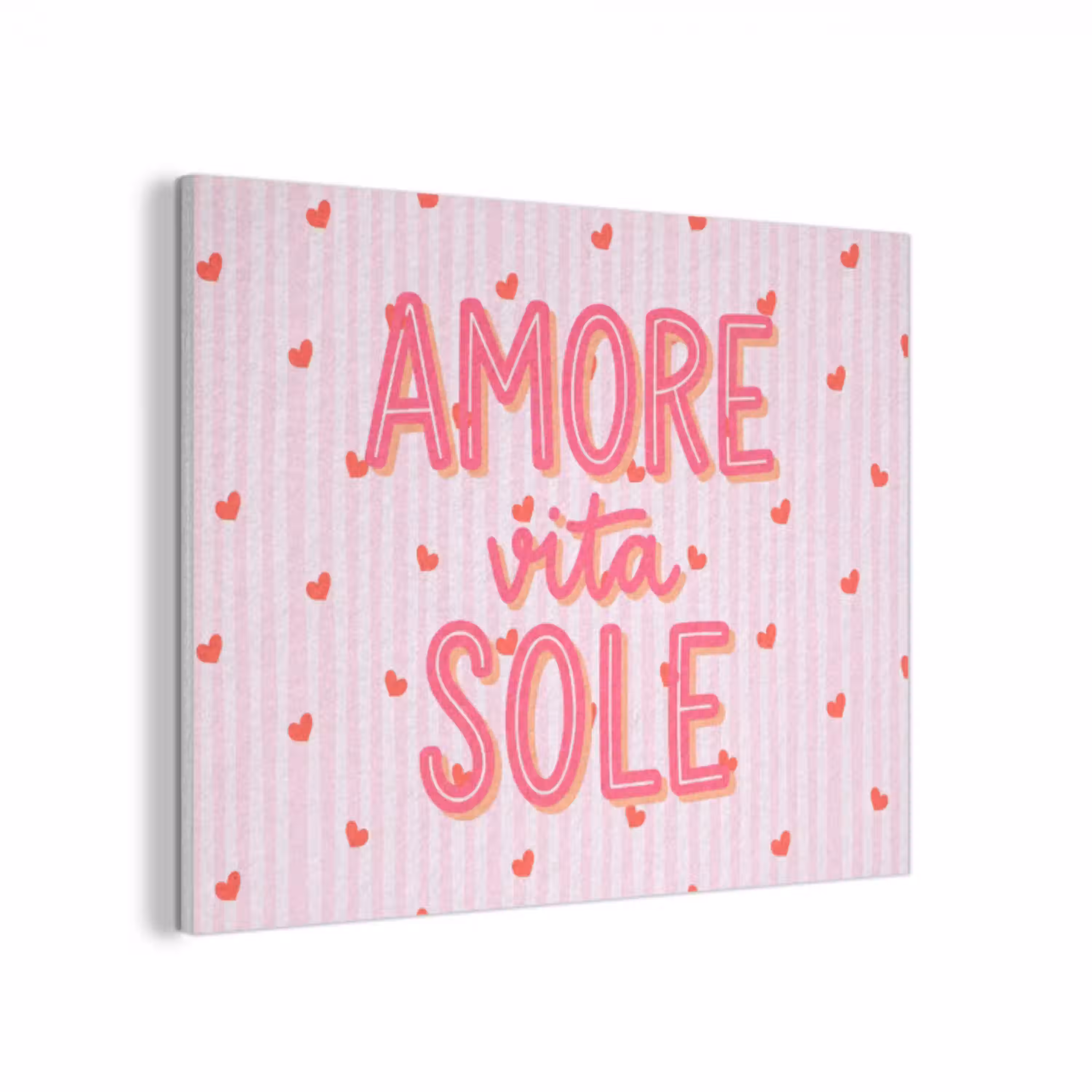 Amore vita sole - Roze - Hartjes PET vilt klein -3d