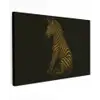 Zebra - Strepen - Goud Tuinposter op houten frame 2 cm dik klein -3d