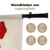 Strik - Symmetrisch - Rood - Lint Wandkleed katoen klein -sfeer2