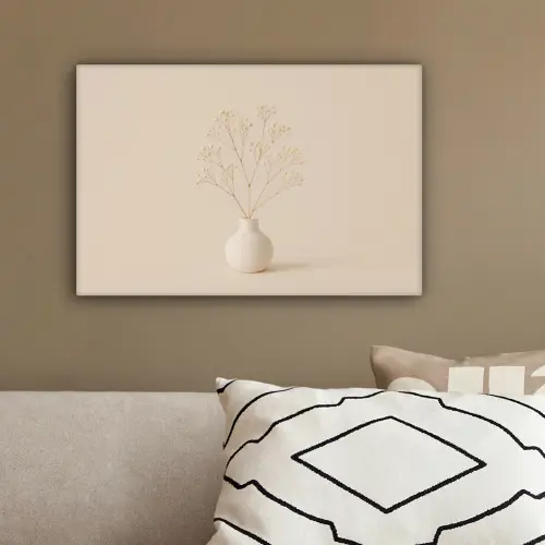 Vaas - Takken - Bloemetjes - Wit canvas 2cm klein -sfeer3